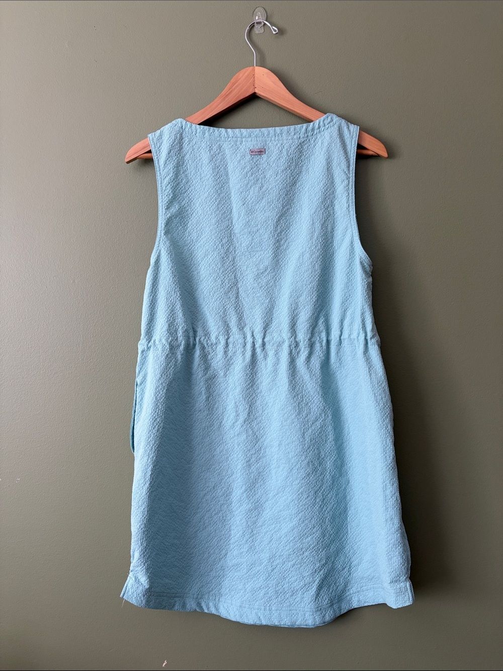 Columbia Omnishield Sucker Drawstring Aqua Mint Lightweight Quick Dry Dress Sz S - Picture 5 of 5
